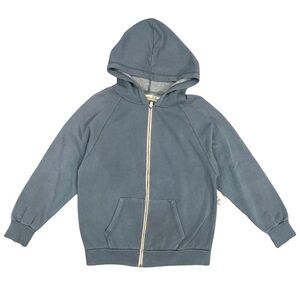 Vintage Havana Blue oversized Washed Hoodie with zip Girls size Large (14)